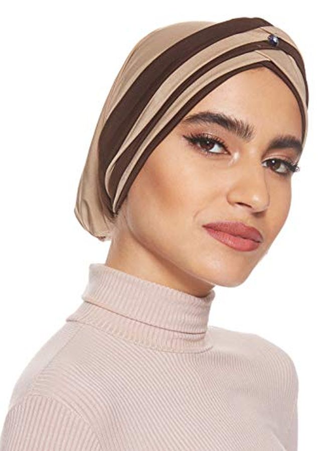 Shadow Stone Studded Turban Beige/Brown - Image 3