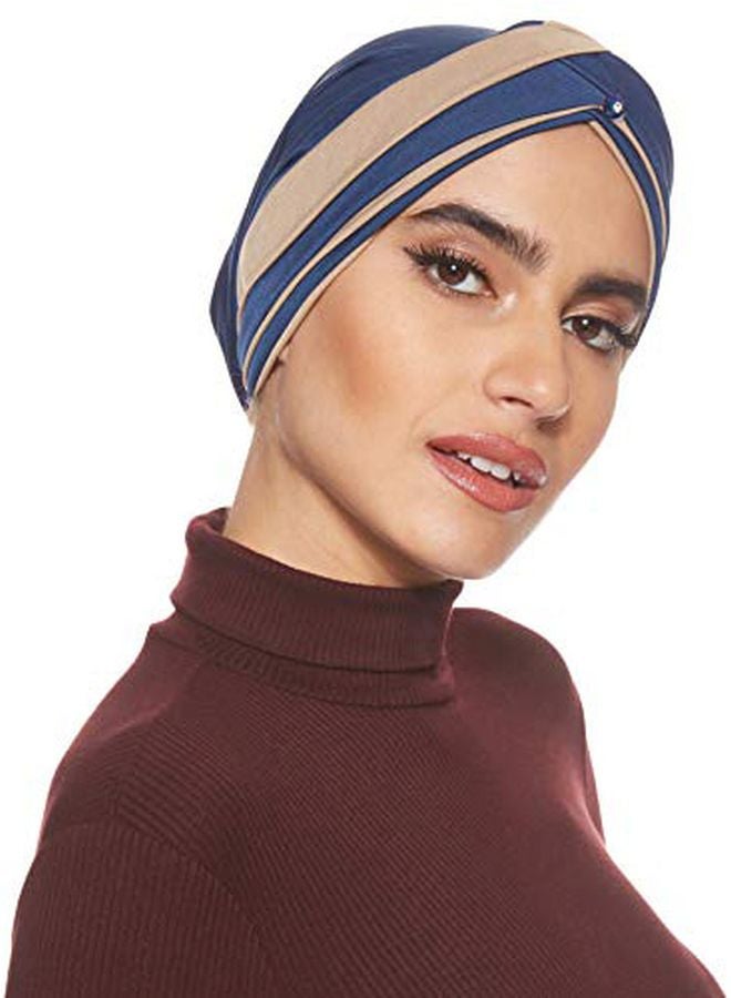 Shadow Stone Studded Turban Blue/Beige - Image 1