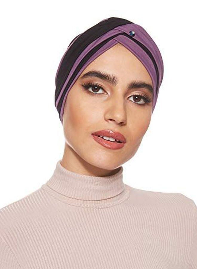 Stretchable Turban Purple/Black - v1606391054/N41769123V_1