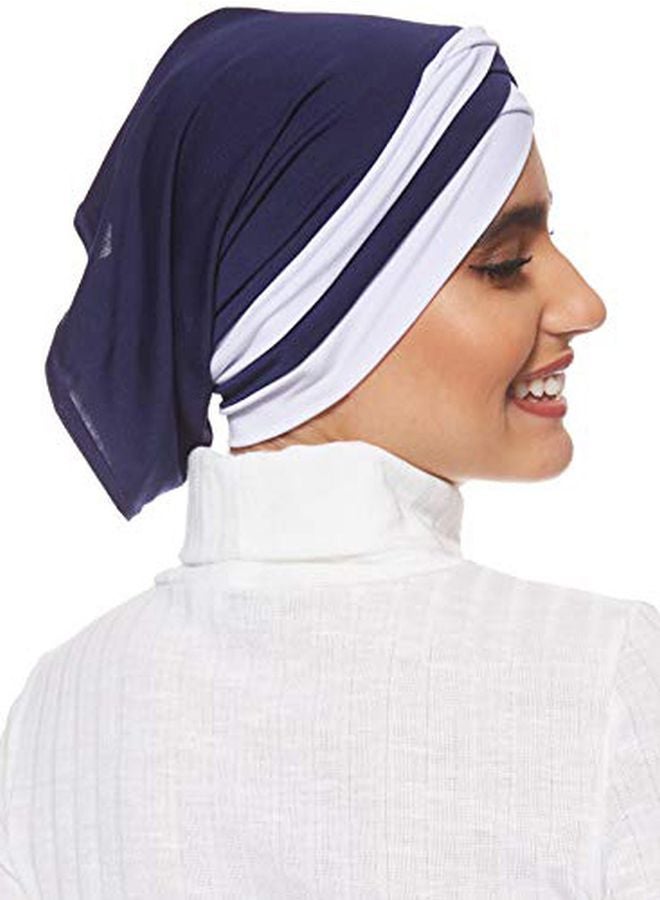 Shadow Stretchable Turban Navy Blue/White - Image 2