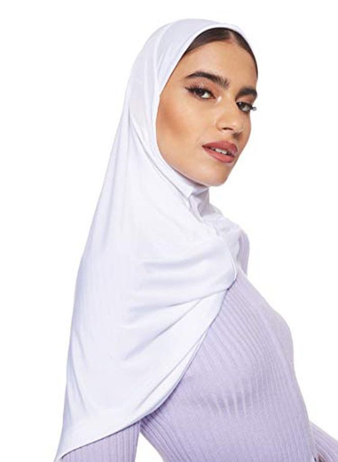 Shadow - Solid Stretchable Hijab White - Image 1