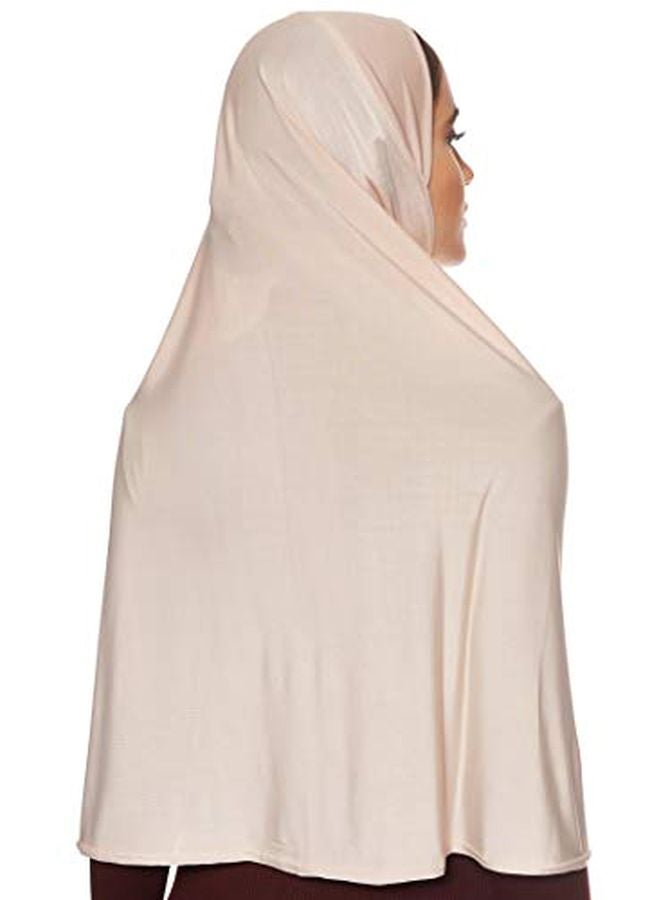 Shadow Solid Stretchable Hijab Beige - Image 2