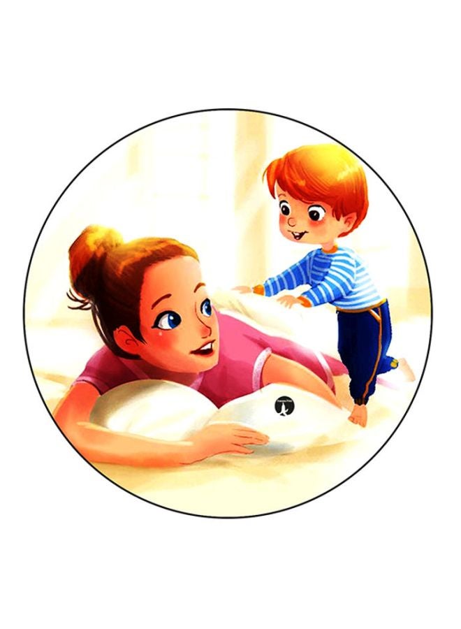 بي بي لوحة ماوس دائرية مطبوع عليها رسمة أم متعدد الألوان