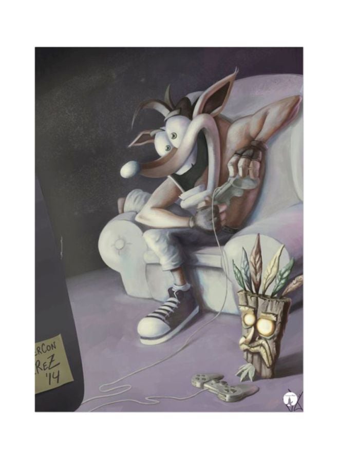 The Video Game Crash Mouse Pad Black/Purple/White