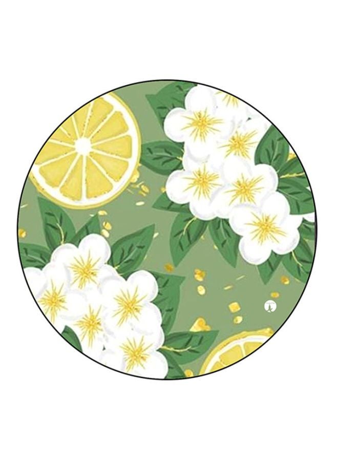 Printed Round Mouse Pad Green/White/Yellow