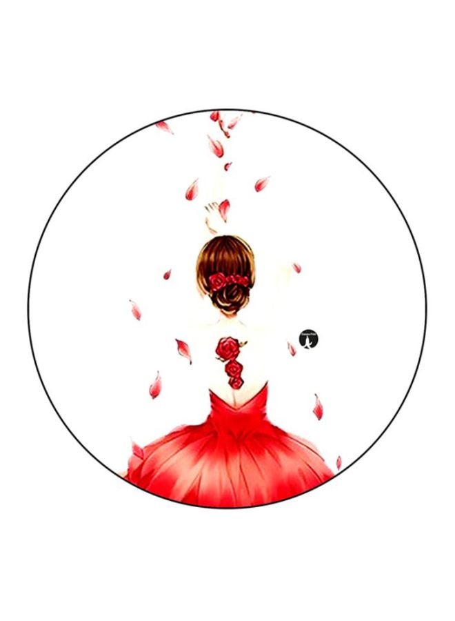 A Girl Mouse Pad White/Orange/Brown