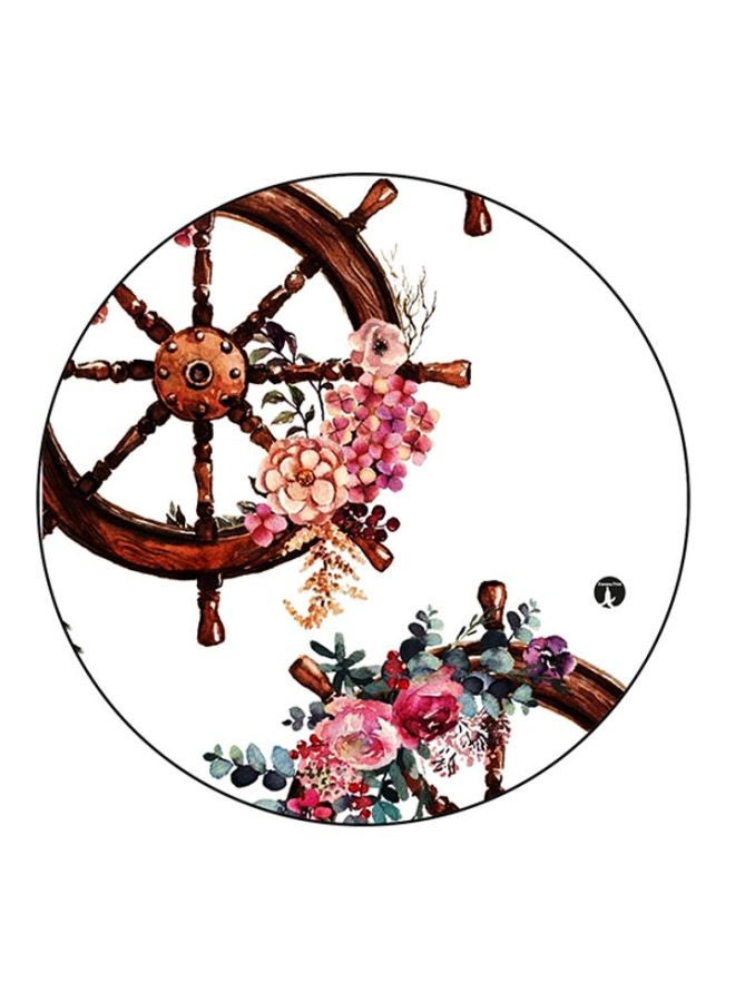 BP Flowers Printed Mouse Pad White/Brown/Red
