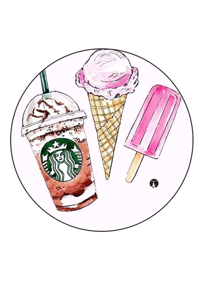 BP Food Printed Mouse Pad White/Beige/Pink