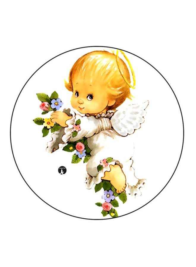 بي بي لوح ماوس بطبعة طفل أبيض/بيج/أخضر