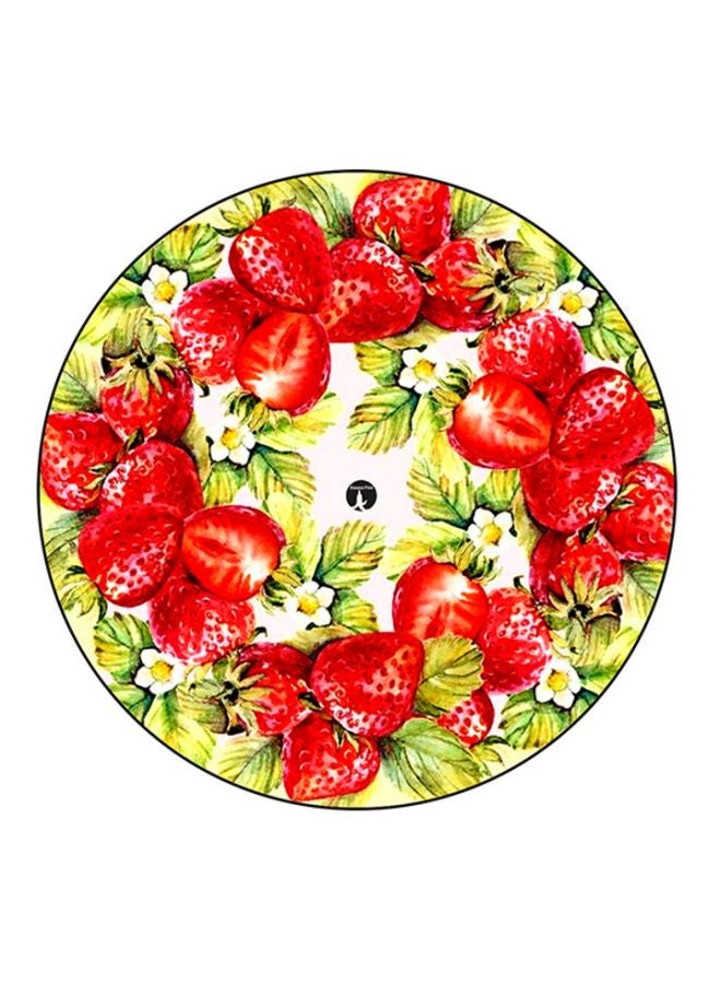 BP Vintage Art Printed Round Mouse Pad Red/Green/White