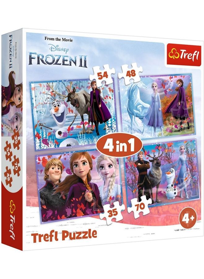 تريفل مجموعة لعب أحجية تركيب الصور 4 في 1 بتصميم فلم Frozen 2 من 207 قطع 28 x 28 x 6.2سم