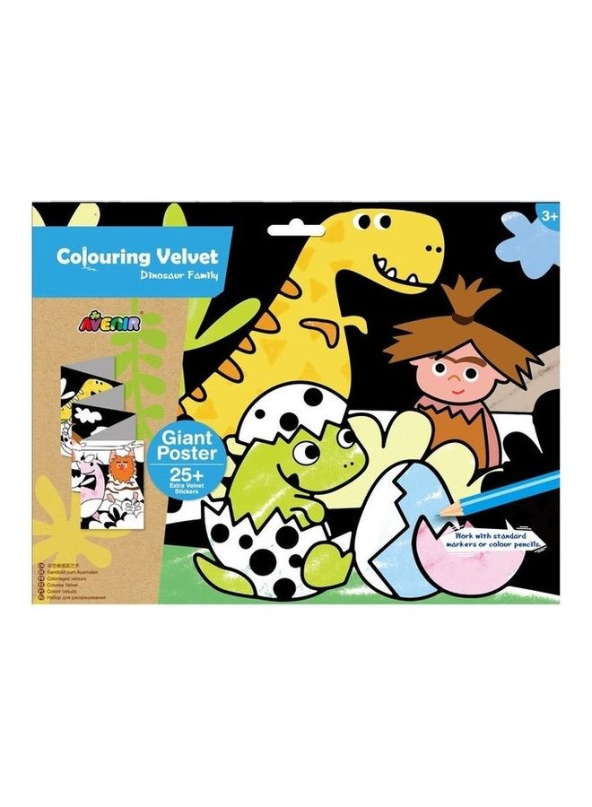 Avenir Dinosaur Family Coloring Velvet Poster With Stickers 126x30cm