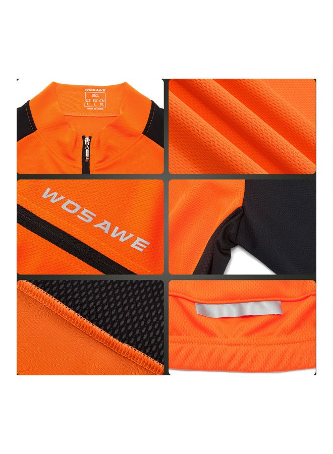Generic Men Cycling Jersey Breathable Full Zipper Long Sleeves MTB Bicycle Shirt Bike Riding Clothing Shirt XL 25*1*22cm  - Image 5