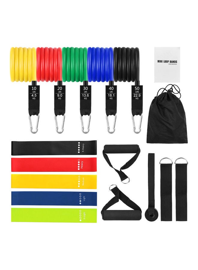 Generic TOMSHOO 16pcs Resistance Bands Set Exercise Loop Bands Tube Bands with Door Anchor Handles Ankle Straps Carry Bag for Resistance Training Physical Therapy Home Workouts 28 x 8 x 25cm  - Image 1