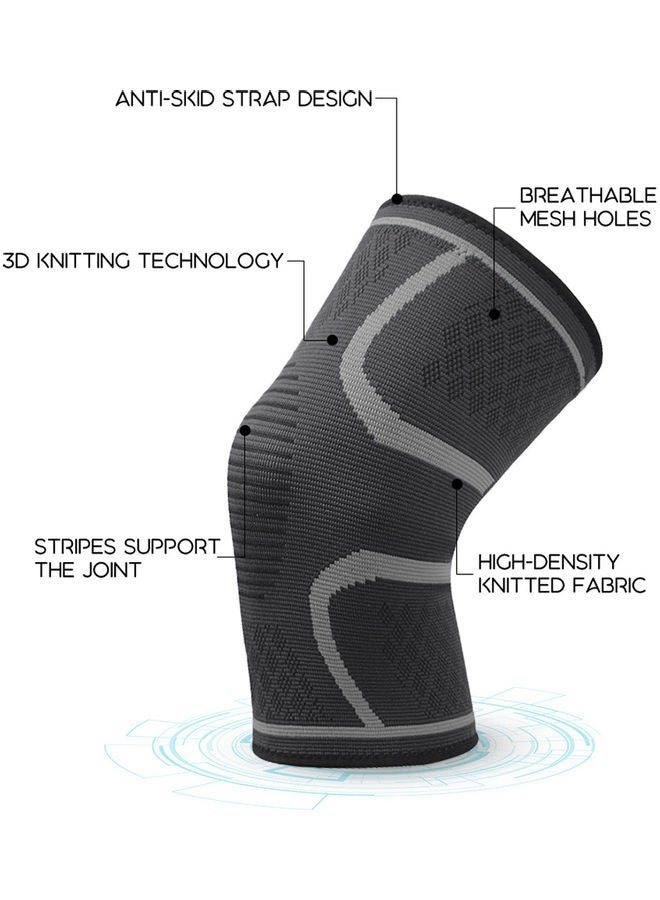 Generic 2PCS Men Women Knee Pad Knee Compression Sleeve Knitted Fabric Joint Pain-Relief Football Knee Brace S 20*5*12cm  - Image 3