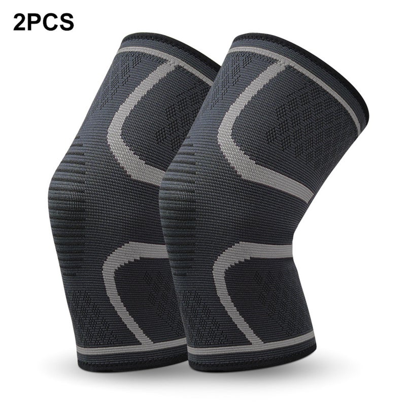 Generic 2PCS Men Women Knee Pad Knee Compression Sleeve Knitted Fabric Joint Pain-Relief Football Knee Brace S 20*5*12cm  - Image 4