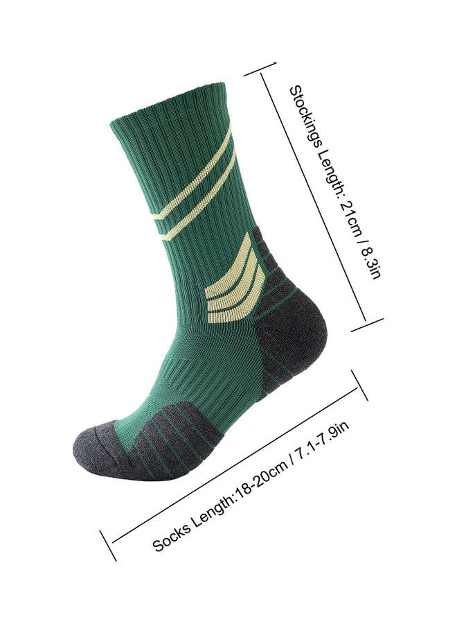Generic - Men Cycling Socks Striped Elastic Breathable Anti-Slip Towel Bottom Running Basketball Sports Stockings Two Pairs 19*3*18cm - Image 1