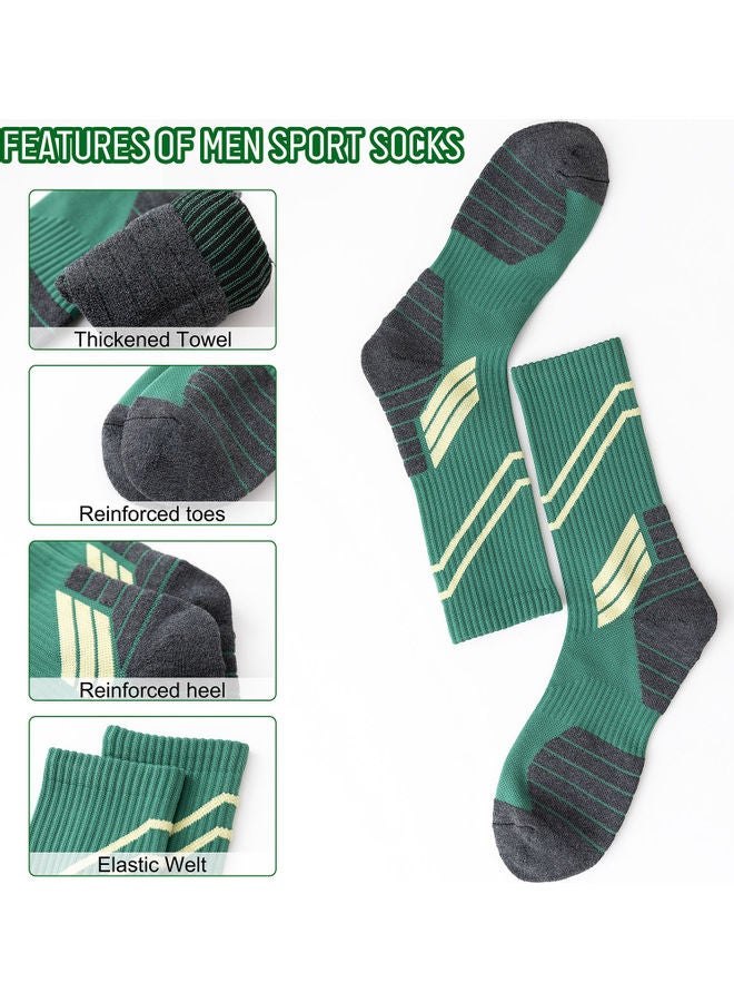 Generic - Men Cycling Socks Striped Elastic Breathable Anti-Slip Towel Bottom Running Basketball Sports Stockings Two Pairs 19*3*18cm - Image 1