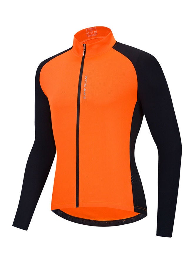 Generic Men Cycling Jersey Breathable Full Zipper Long Sleeves MTB Bicycle Shirt Bike Riding Clothing Shirt XL 25*1*22cm  - Image 1