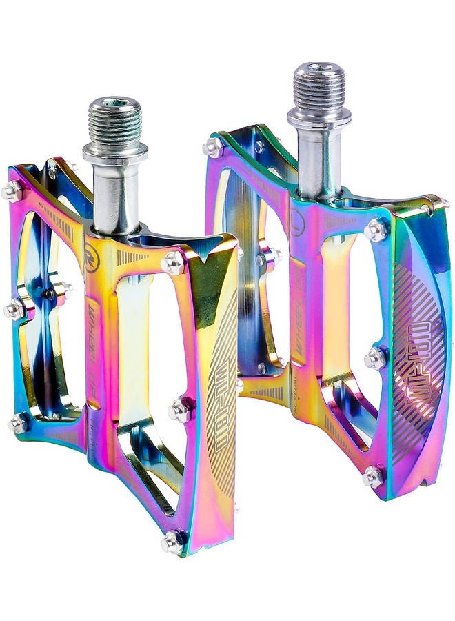 Generic - Aluminum Alloy Bicycle Pedal Colorful Cycling Pedal Mountain Bike Pedal Durable Foot Pedal Accessories 11*2*9cm - Image 1