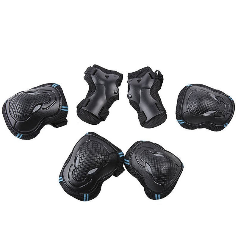 Generic - Knee Pads Set 6 Protector Kit Knee Pads Elbow Pads Wrist Guards Protective Equipment Set Safety Protection Pads for Skateboard Cycling Riding L 30*4*18cm - Image 1