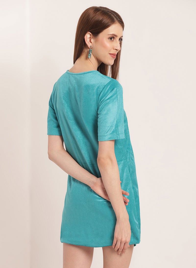 Aila - Short Sleeves Bodycon Dress Green - Image 1