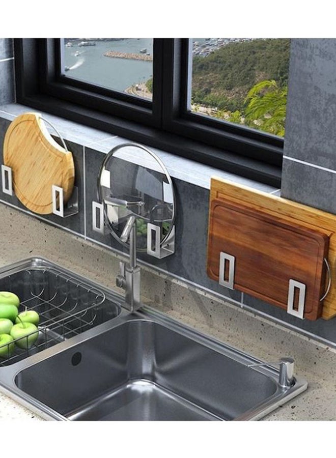 بيوينتي زوج أرفف تخزين من الاستانلس ستيل فضي 7*5*4سم - Image 2