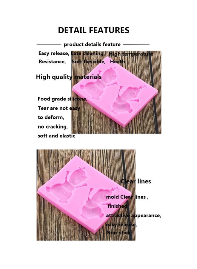 Beauenty Snowman Shaped Mold Pink 8.6x10.1cm - Image 4