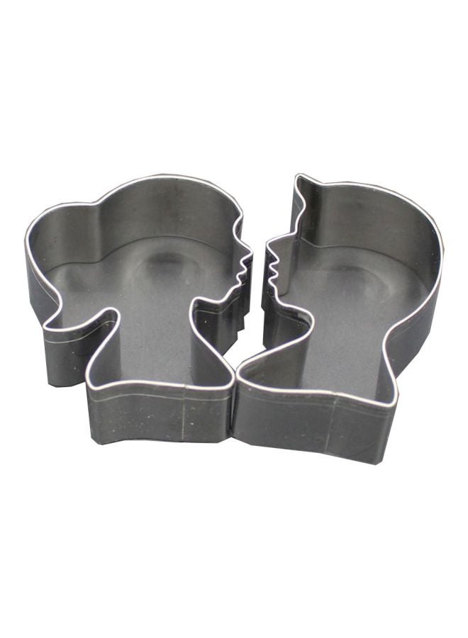 Beauenty 2-Piece 3D Cookie Cutter Set Silver
