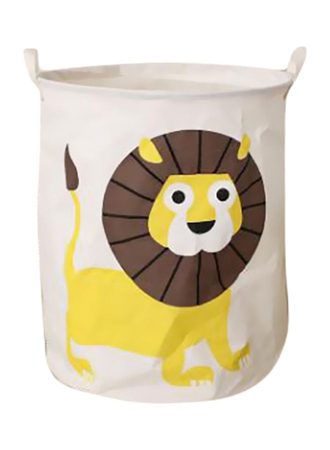 Beauenty Lion Printed Laundry Basket White/Yellow/Brown 40x50cm - Image 1