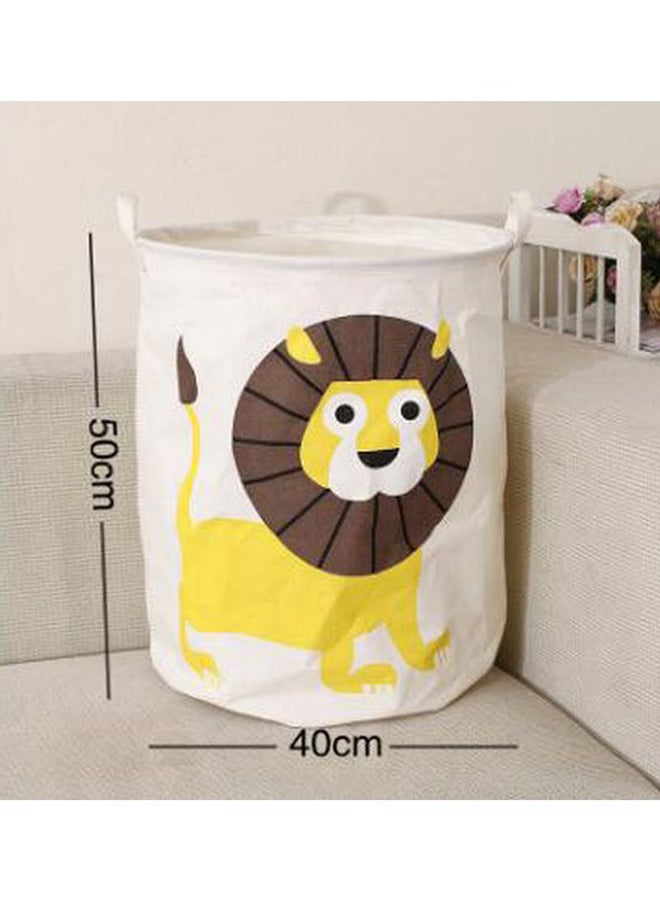 Beauenty Lion Printed Laundry Basket White/Yellow/Brown 40x50cm - Image 2