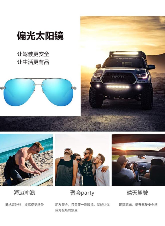 Nalanda Classic Polarized Aviator Sunglasses - Lens Size: 61 mm - Image 4