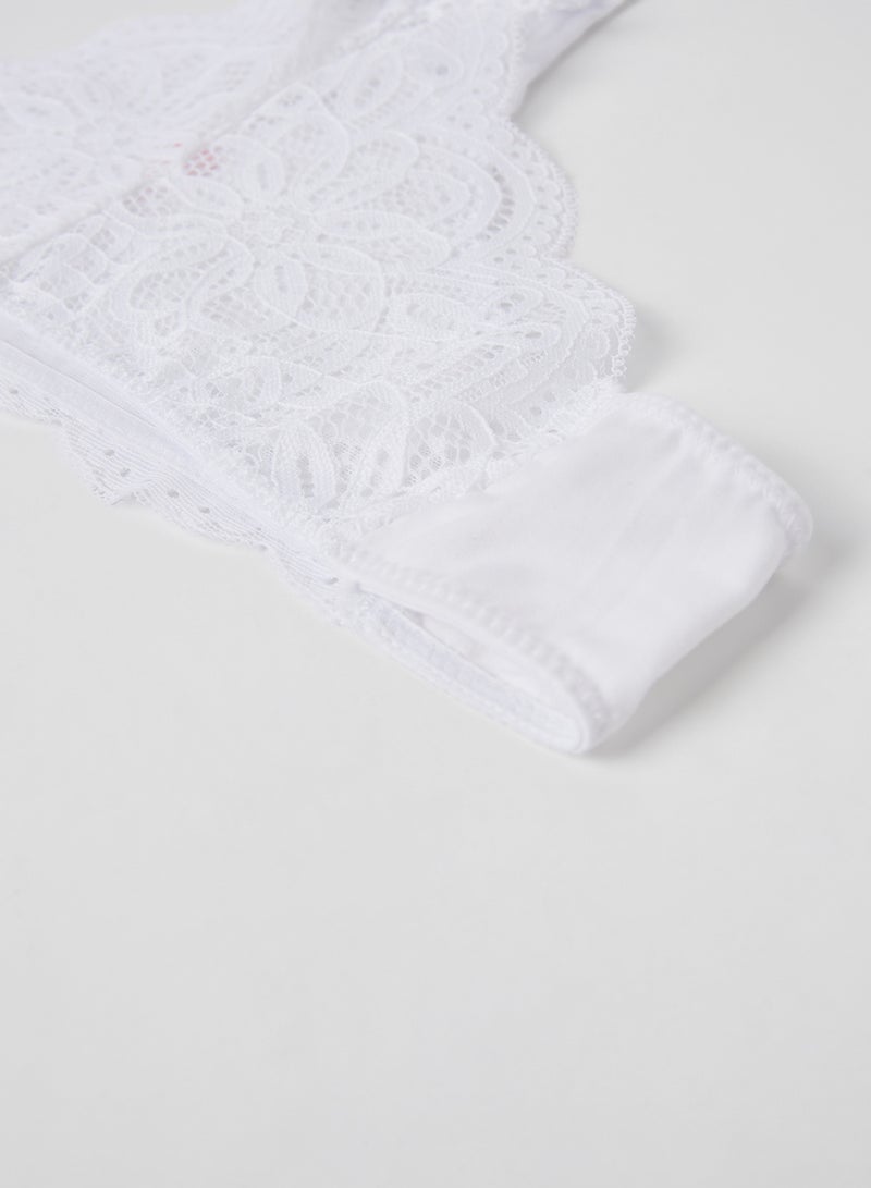 Ardene Lace And Micro Thong Bikini Bottom White  - Image 3