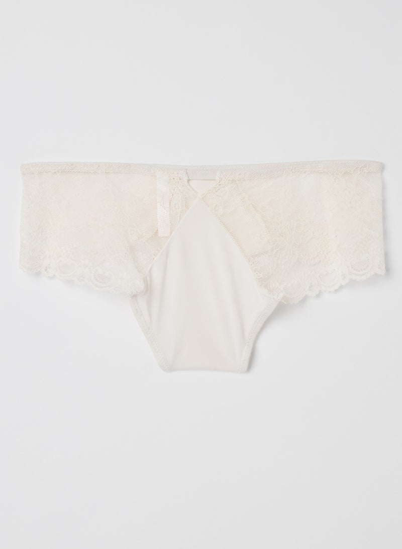 Ardene - Micro And Lace Bikini Bottom White - Image 1