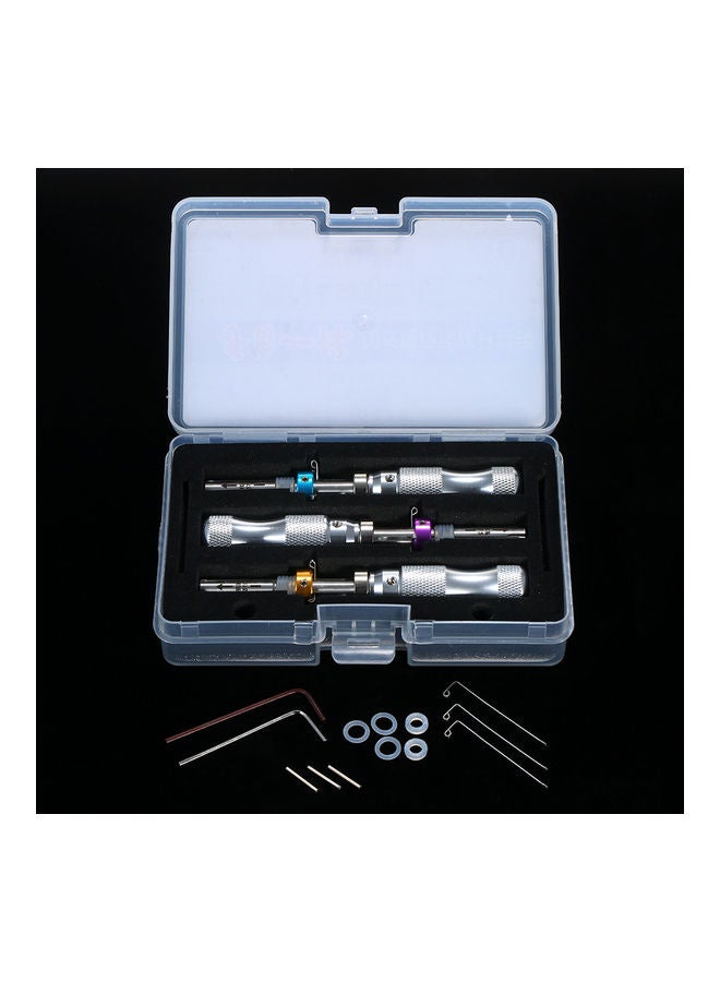 Generic - Tubular Lock Pick Set With Transparent Lock Practice Locksmith Tools Lock Picking Kit For Beginners Professionals Kids Children Silver 14.8x9.2x6.0cm - Image 1