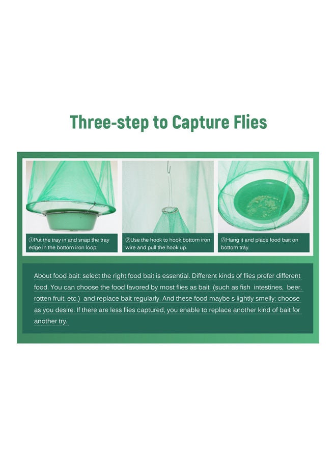 Generic - Fly Catcher Foldable Hanging Fly Trap Insect Bug Cage Mesh Net Trap Catching Capturing Mosquito for Ranch Farm Park Garden Outdoor Place Green 24.0x24.0x7.0cm - Image 1