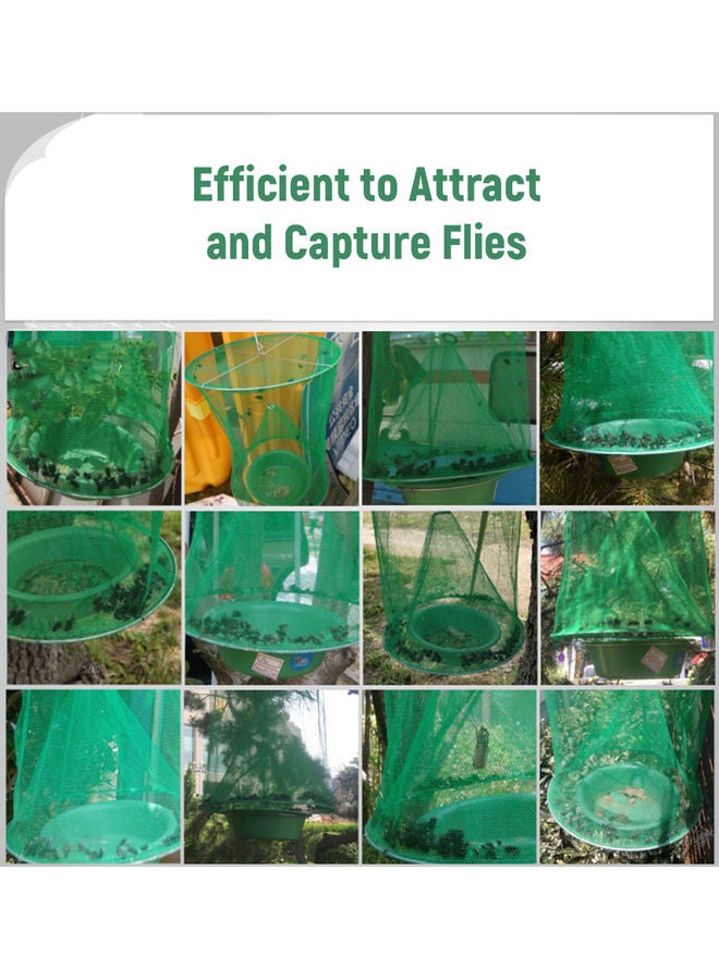 Generic - Fly Catcher Foldable Hanging Fly Trap Insect Bug Cage Mesh Net Trap Catching Capturing Mosquito for Ranch Farm Park Garden Outdoor Place Green 24.0x24.0x7.0cm - Image 1