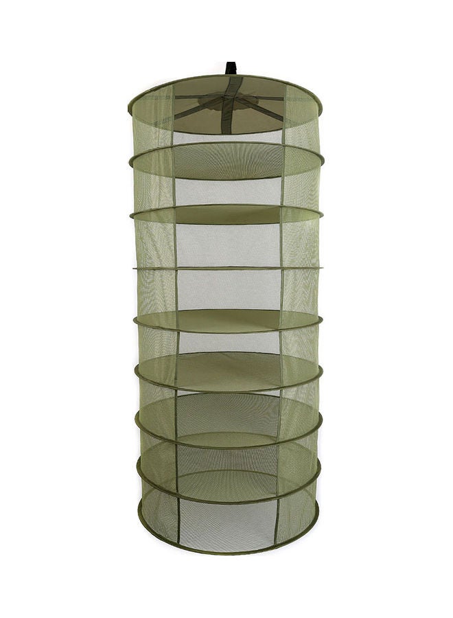 Generic - 8 Layers Hanging Basket Folding Drying Rack Herb Dry Net Opening Shape Dryer Bag Army green 22.0x22.0x10.0cm - Image 1