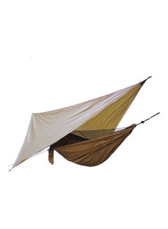 Camping Hammock With Rain Fly UV Resistant Waterproof Lightweight Sun Shade Sail Canopy Khaki 23.0x14.0x10.0cm