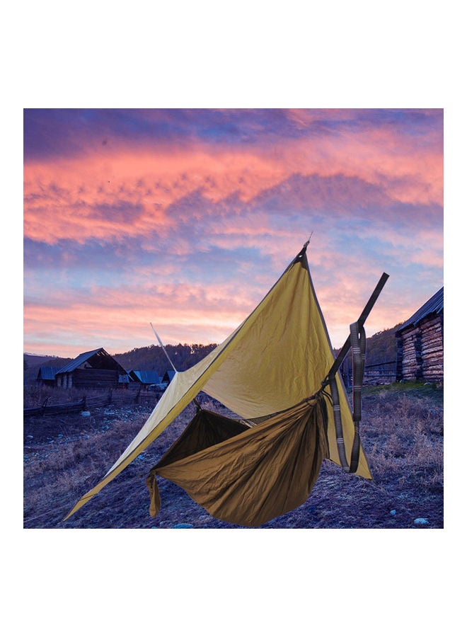 Generic - Camping Hammock With Rain Fly UV Resistant Waterproof Lightweight Sun Shade Sail Canopy Khaki 23.0x14.0x10.0cm - Image 1