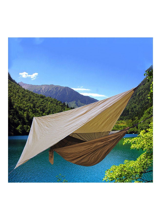 Generic - Camping Hammock With Rain Fly UV Resistant Waterproof Lightweight Sun Shade Sail Canopy Khaki 23.0x14.0x10.0cm - Image 1