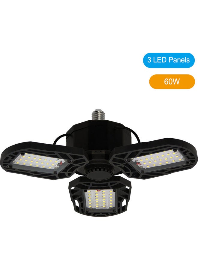 LED deformation folding garage light E27 3 leaf 60W Black 16.5*11.5*14.5cm - Image 1