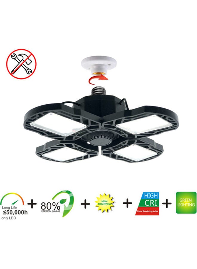 LED deformation folding garage light E27 3 leaf 60W Black 16.5*11.5*14.5cm - Image 3