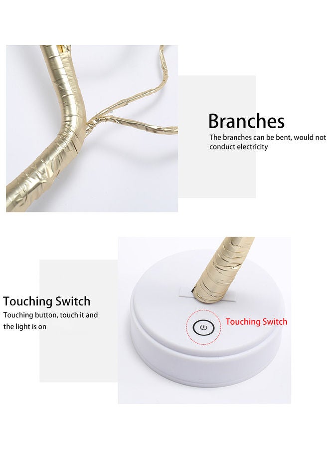 شريط إضاءة LED من النحاس بتصميم شجرة بإضاءة دافئة مكون من 36 مصباح أبيض 33*4*17سم - Image 3