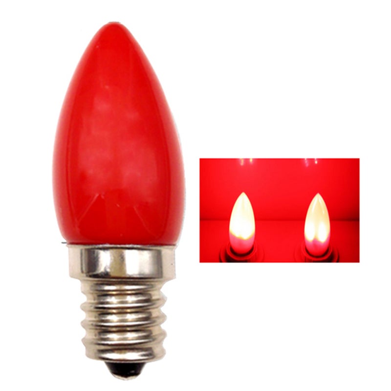 E12 LED Candle Bulb red 6.5x2x2cm  - Image 3