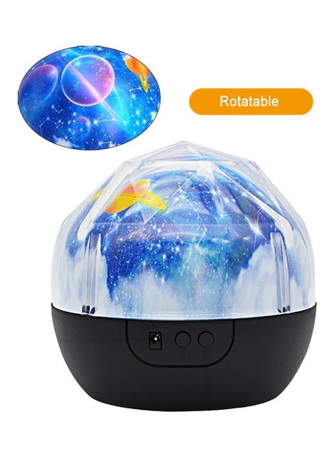 Creative starry sky projection lamp black planet lampshade rotating model without battery Black 13.5*13*13.5cm