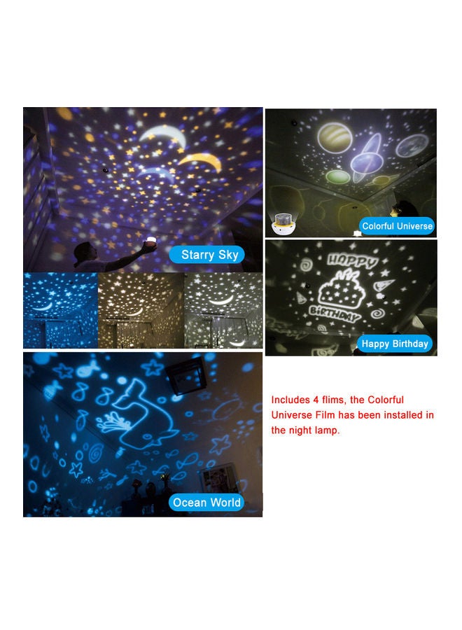Generic - Creative starry sky projection lamp black constellation lampshade rotating model without battery Black 13.5*13*13.5cm - Image 1