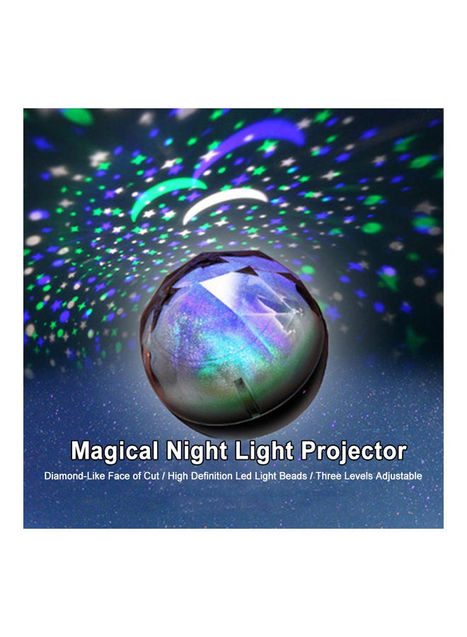 Generic - Creative starry sky projection lamp black constellation lampshade rotating model without battery Black 13.5*13*13.5cm - Image 1