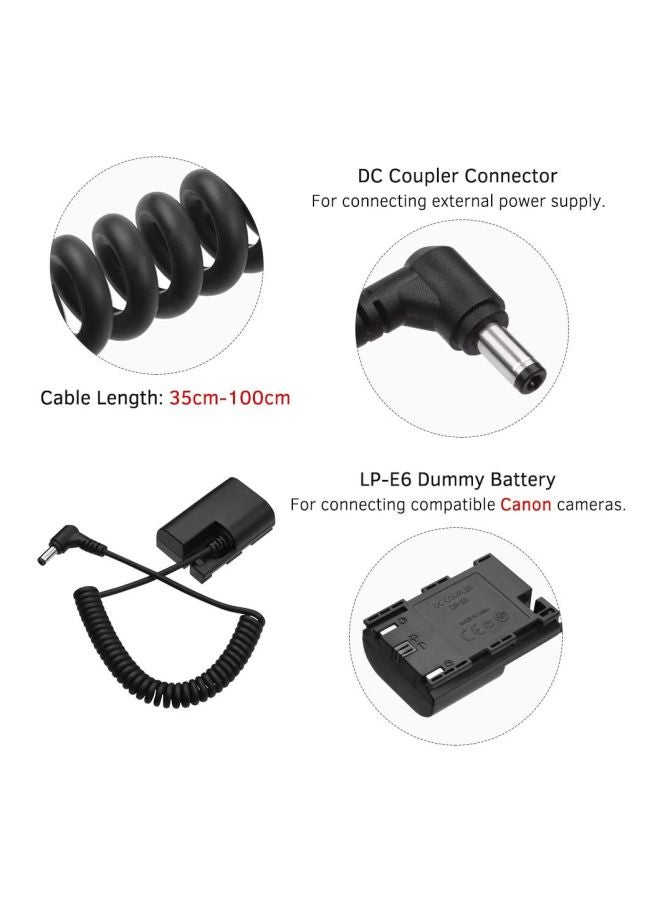 أندوير كابل بطارية ملفوف بديل لكاميرات كانون الرقمية بعدسة أحادية عاكسة 5D2/5D3/5D4/6D/6D2/60D/7D/7D2/70D/80D5 أسود - Image 3
