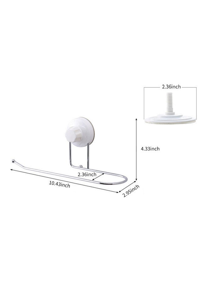 Generic - Paper Towel Holder Tissue Dispenser Non Drilling Suction Cup Towel Bar Bath Towel Clothes Hanger Wall Mount Towel Rack Holder for Bathroom Kitchen White 25.7x11.5x9.0cm - Image 1